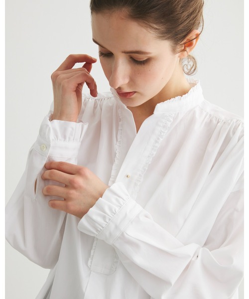 [Traditional Weatherwear] длинный рукав блуза X-SMALL белый женский 