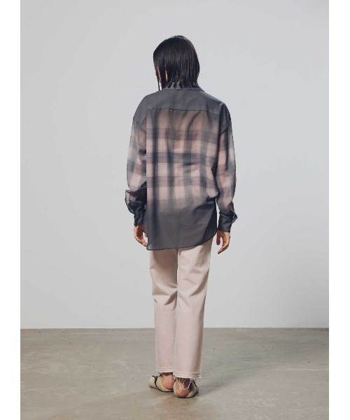 COEL（コエル） ブラウス シャツ グラデーションチェックシアーシャツ