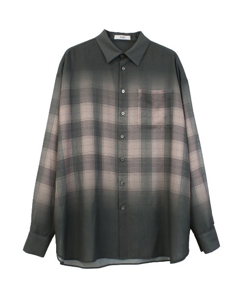 COEL（コエル） ブラウス シャツ グラデーションチェックシアーシャツ