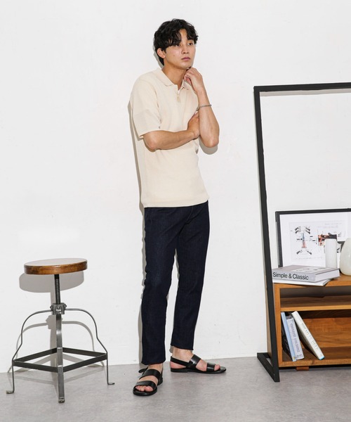「NANO universe」 デニムパンツ L ブルー メンズ