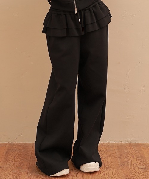 M DOLLY ワイドパンツ スウェットパンツ ジャージ waist frill voce