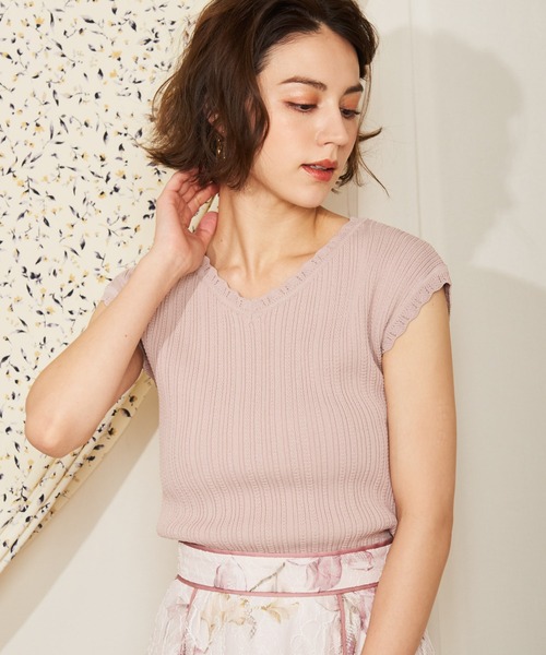 「NOELA」 ノースリーブニット フリー オフホワイト レディース_画像2