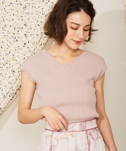 「NOELA」 ノースリーブニット フリー オフホワイト レディース_画像3