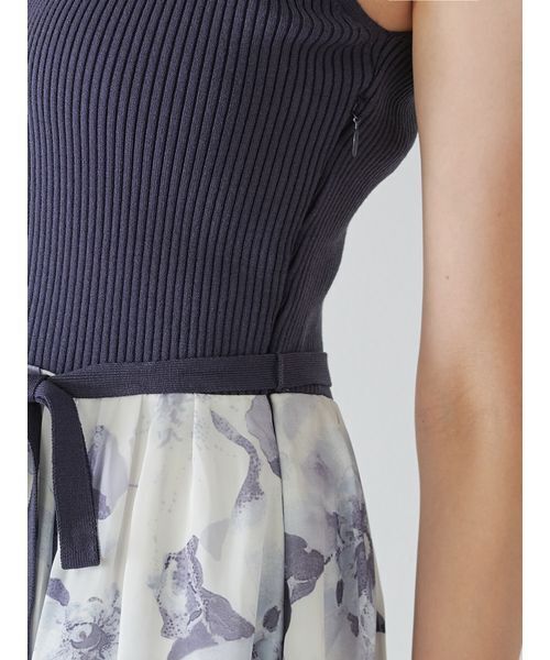 SNIDEL（スナイデル） ワンピース ノースリニットドッキングワンピース