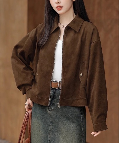 shameless ブルゾン アウター ヴィンテージライクフェイクスウェード