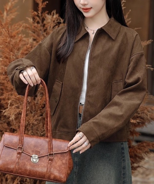 shameless ブルゾン アウター ヴィンテージライクフェイクスウェード