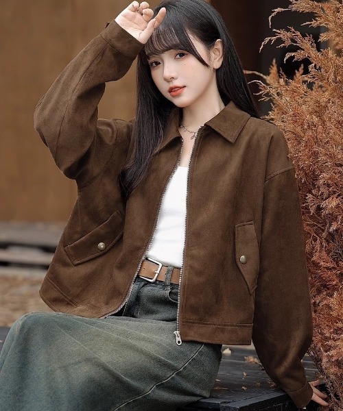 shameless ブルゾン アウター ヴィンテージライクフェイクスウェード