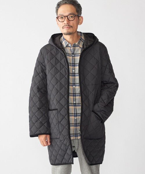 SHIPSブラック フード付き ジャケット SHIPS（シップス） コート ジャケット 「WEB限定」SHIPS: 中綿 ウール