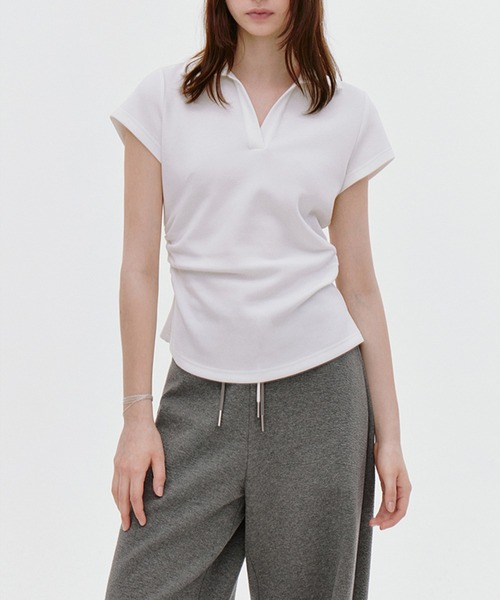 [Fano Studios] трикотаж с коротким рукавом S белый женский 