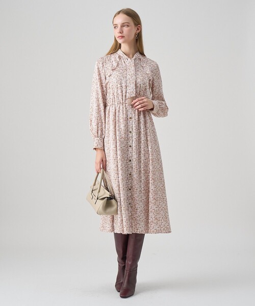 ANAYI（アナイ） ワンピース リッププリントボウタイフレア ワンピース