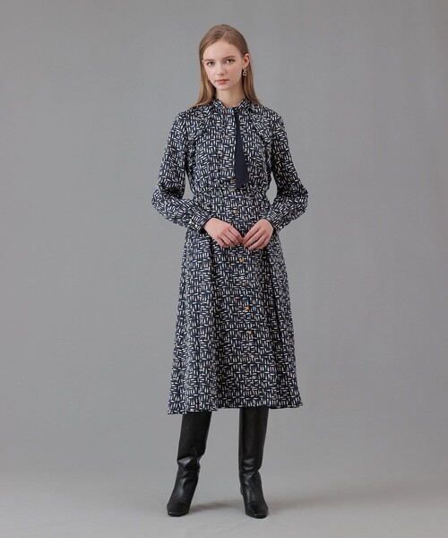 ANAYI（アナイ） ワンピース リッププリントボウタイフレア ワンピース