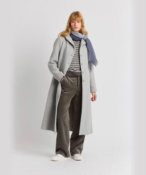 約10万　未使用Agnes b. アニエスベー　チェスターコート　ロング　グレー agnes b.（アニエスベー） コート チェスターコート ウール ショール