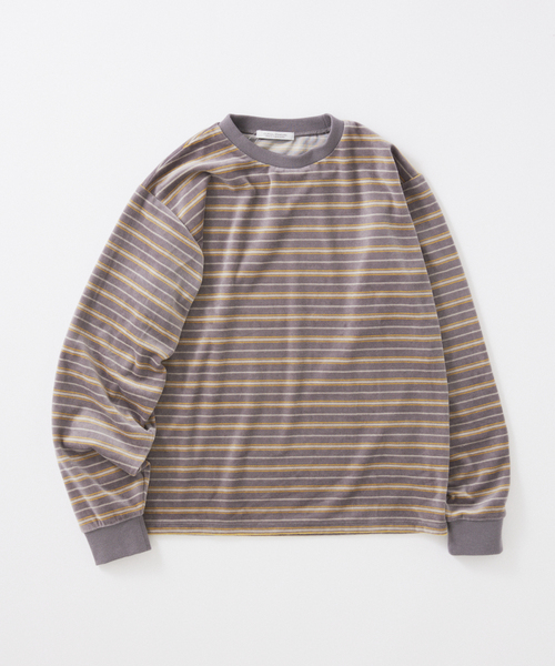ジャーナルスタンダード（JOURNAL STANDARD）/ベロア マイクロ ボーダー クルーネック ロンT JOURNAL STANDARD（ジャーナルスタンダード） tシャツ ベロア マイクロ