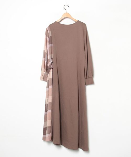 ブルーレーベルクレストブリッジ 新品ブラウン 長袖ワンピース 38 BLUE LABEL CRESTBRIDGE」 長袖ワンピース 38 ブラウン レディース