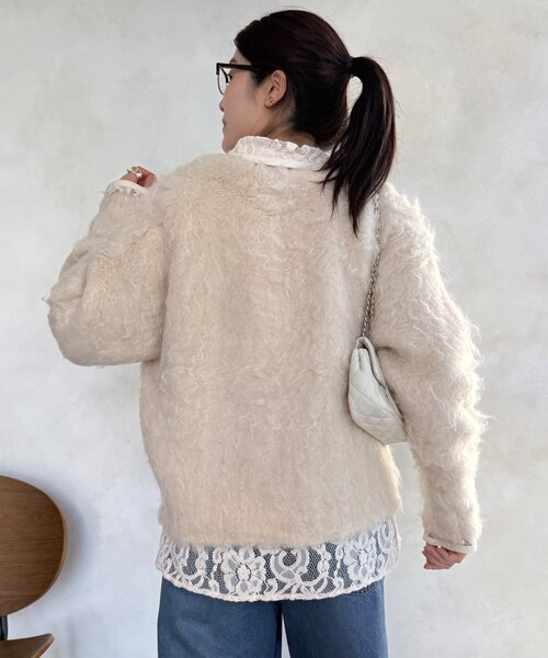 DouDou（ドゥドゥ） カーディガン 「WEB限定」ロングシャギー