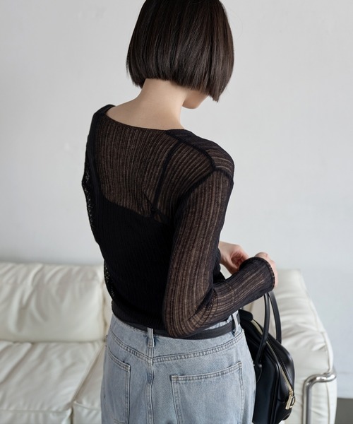 「UNE MANSION」 ニットカーディガン FREE ホワイト レディース_画像7