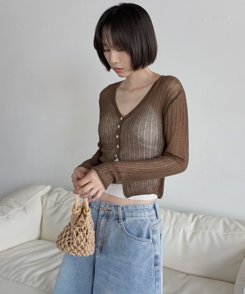 「UNE MANSION」 ニットカーディガン FREE ホワイト レディース_画像8