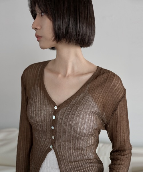 「UNE MANSION」 ニットカーディガン FREE ホワイト レディース_画像9