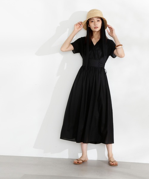 「N.（N. Natural Beauty Basic）」 半袖ワンピース SMALL ブラック レディース_画像6