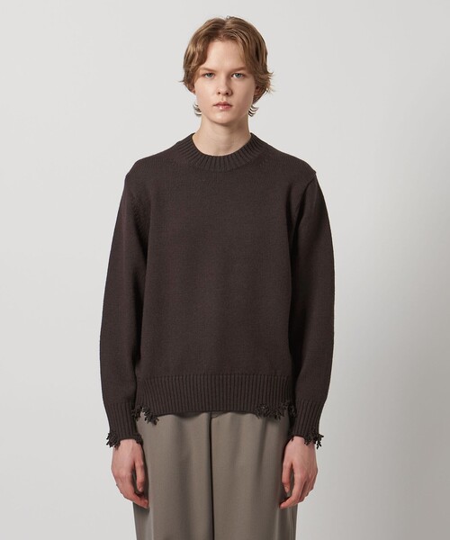 ＜LOEFF＞ダメージ ニット プルオーバー LOEFF（ロエフ） ニット セーター 「LOEFF」5ゲージ ダメージ ニット