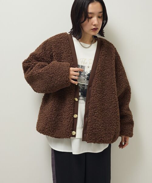 Green Parks（グリーンパークス） カーディガン Vネックボアカーディ