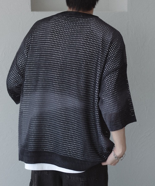 epnok 7分袖ニット SMALL グレイッシュブルー メンズ : ZOZOTOWN Yahoo