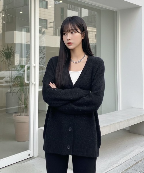 LACーVERT カーディガン パステルVネックカーディガン レディース
