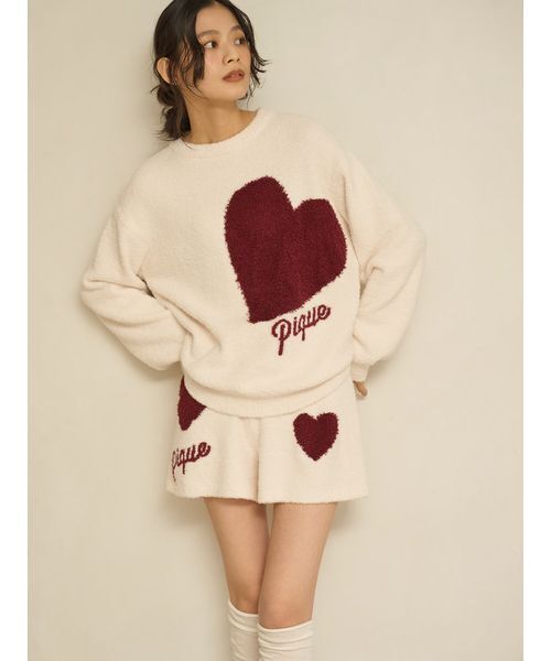 【新品未使用】gelato pique ハートアランプルオーバー&パンツSET gelato pique（ジェラートピケ）の「【HOLIDAY】ハートアランプル