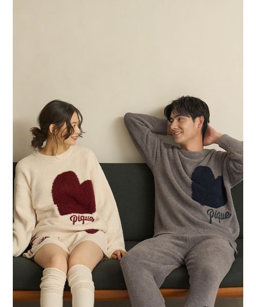 ジェラートピケ❤︎エアモコハートジャガードプルオーバー＆ショートパンツ2点セット ジェラートピケ❤︎エアモコハートジャガードプルオーバー＆ショート