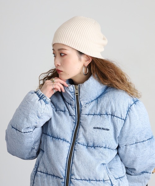 ダウンコート ダウンジャケット GUESS JEANS デニム パファー