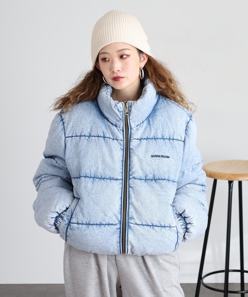 ダウンコート ダウンジャケット GUESS JEANS デニム パファー