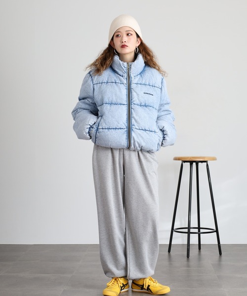 ダウンコート ダウンジャケット GUESS JEANS デニム パファー