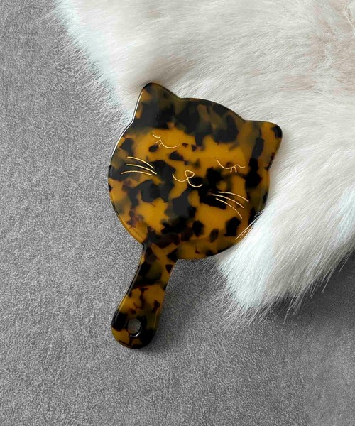 LOWO コンパクトミラー 猫モチーフ 手鏡 コンパクトミラー かわいい