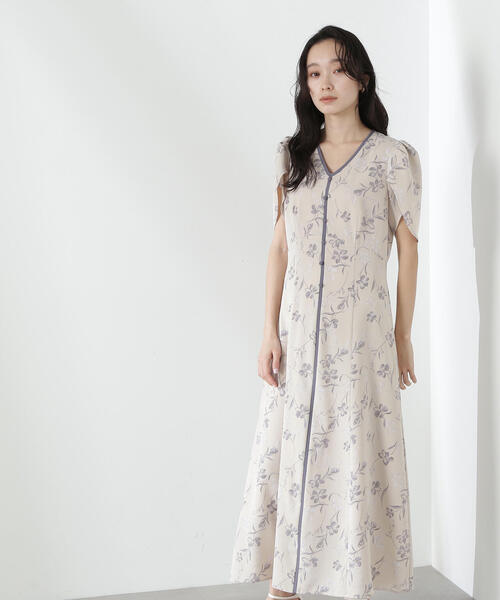 「NATURAL BEAUTY BASIC」 半袖ワンピース MEDIUM ブルー系その他6 レディースの画像