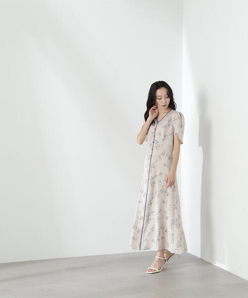 「NATURAL BEAUTY BASIC」 半袖ワンピース MEDIUM ブルー系その他6 レディースの画像