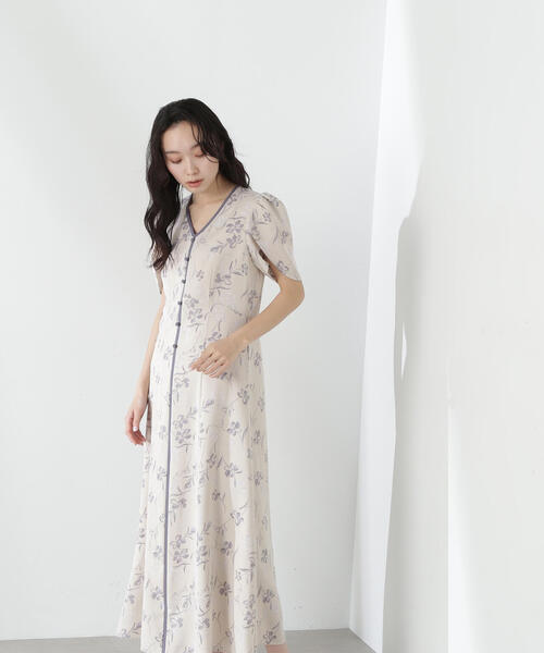 「NATURAL BEAUTY BASIC」 半袖ワンピース MEDIUM ブルー系その他6 レディースの画像
