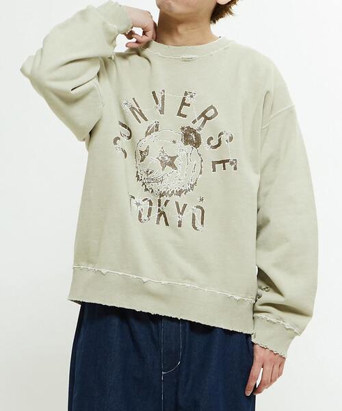 「CONVERSE TOKYO」 スウェットカットソー MEDIUM ブルー レディース_画像6