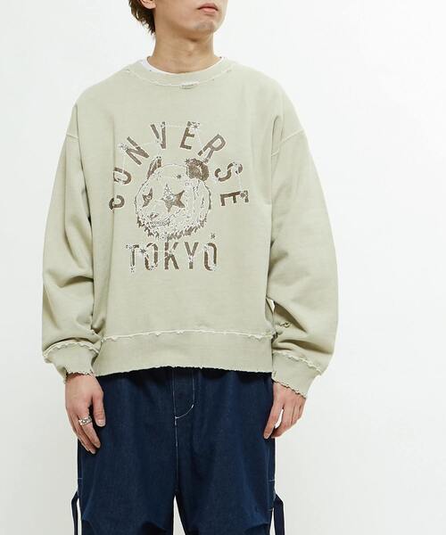 「CONVERSE TOKYO」 スウェットカットソー MEDIUM ブルー レディース_画像7