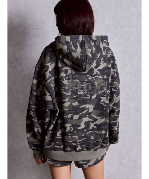 GYDA（ジェイダ） パーカー NEW BACK GYDAラインストーンラメパーカー