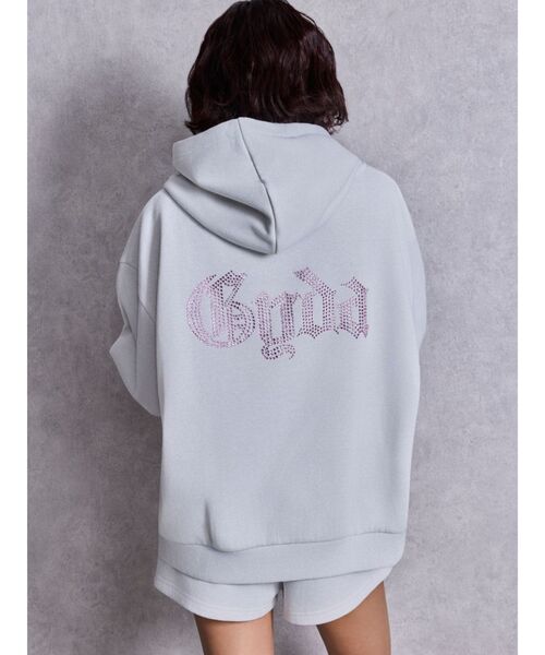 GYDA（ジェイダ） パーカー NEW BACK GYDAラインストーンラメパーカー