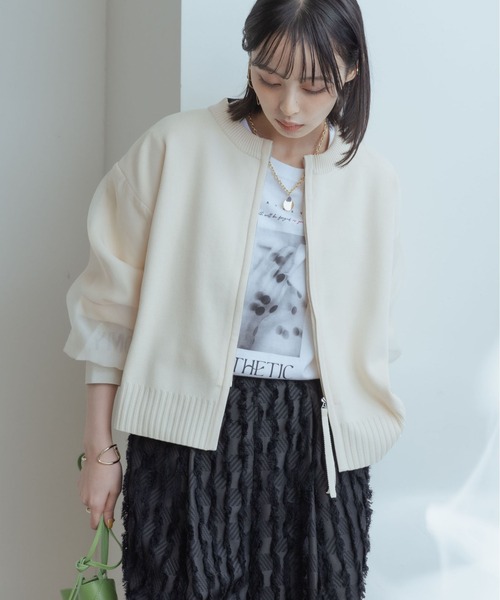 「Eimee Law」 ニットカーディガン 38 ライトグレー レディース_画像2