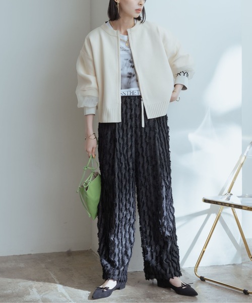 「Eimee Law」 ニットカーディガン 38 ライトグレー レディース_画像3