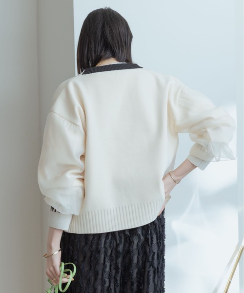 「Eimee Law」 ニットカーディガン 38 ライトグレー レディース_画像4