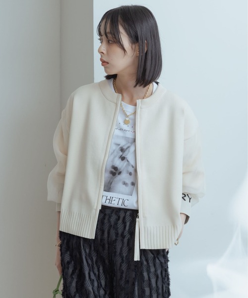 「Eimee Law」 ニットカーディガン 38 ライトグレー レディース_画像6