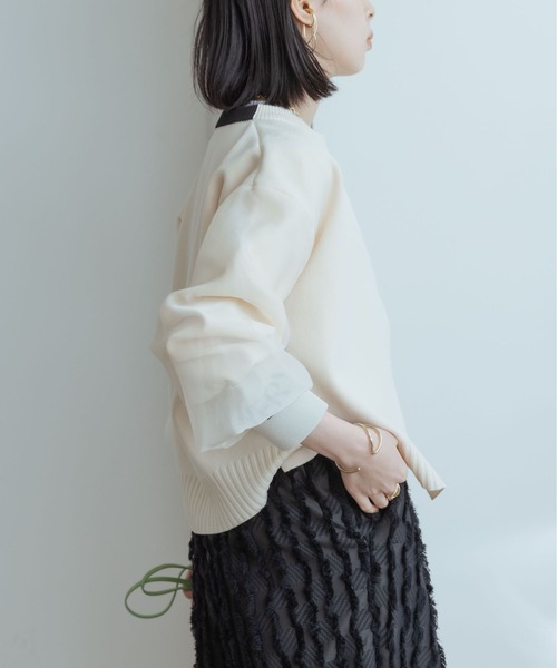 「Eimee Law」 ニットカーディガン 38 ライトグレー レディース_画像8