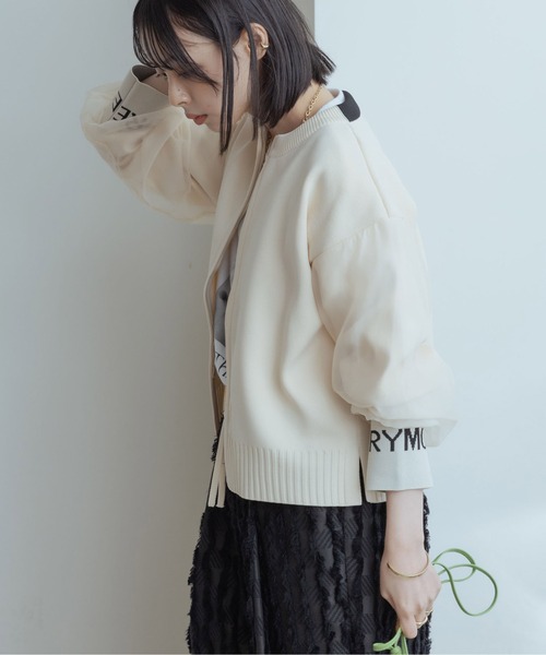 「Eimee Law」 ニットカーディガン 38 ライトグレー レディース_画像9