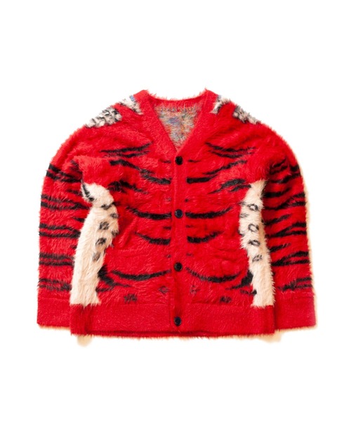 「SEVESKIG」 ニットカーディガン LARGE イエロー メンズ_画像3