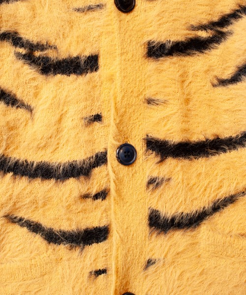 「SEVESKIG」 ニットカーディガン LARGE イエロー メンズ_画像7