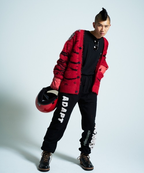 「SEVESKIG」 ニットカーディガン LARGE イエロー メンズ_画像9