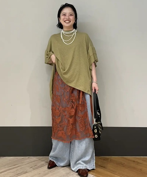 「ROSE BUD」 半袖カットソー ONE SIZE ホワイト レディース_画像9